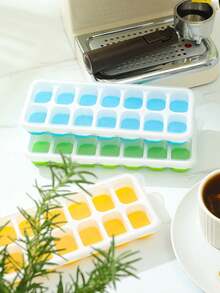 Bandeja Para Cubitos De Hielo Con Tapa Para El Hogar, Contenedor De Almacenamiento Para Congelador, Molde Para Fabricación De Hielo, Colores Surtidos, 1 Ud. - Multicolor - Ver 7