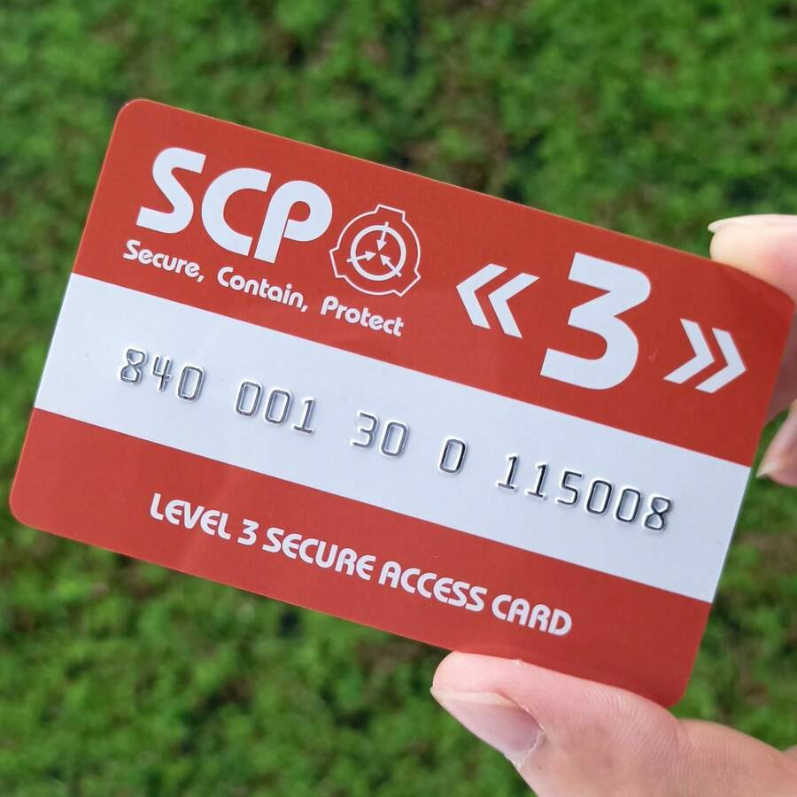 SCP Secure.Contain.Protect 1入組scp基金會身份證鑰匙卡用於角色扮演進入等級 - 橘色 - 查看 1