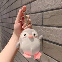 Llavero De Juguete De Peluche Pingüino, Colgante Lindo Para Mochila - Gris Claro - Ver 1