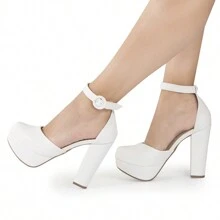 Women Heeled Sandals - White - View 1