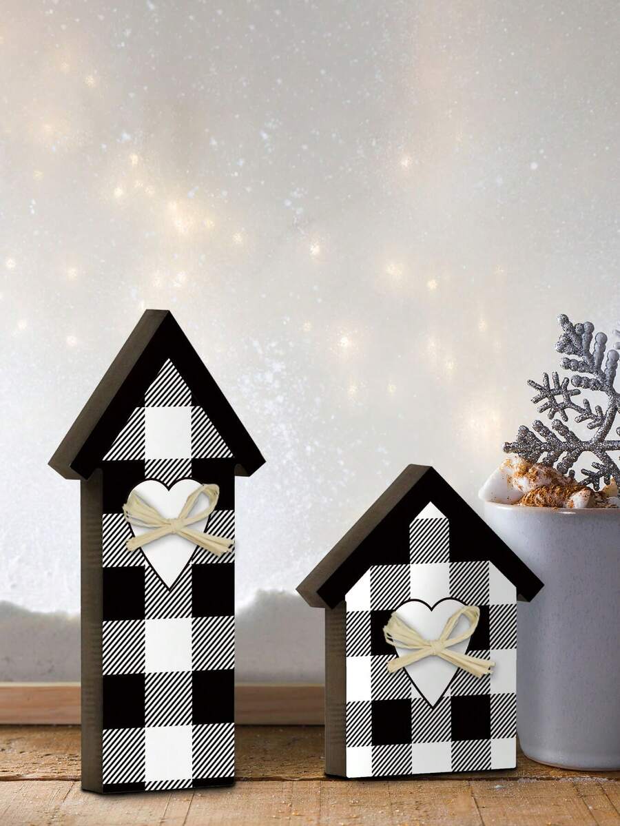 Putuo Decor Putuo Decor 2pcs Christmas Table Decorations Wood Sign