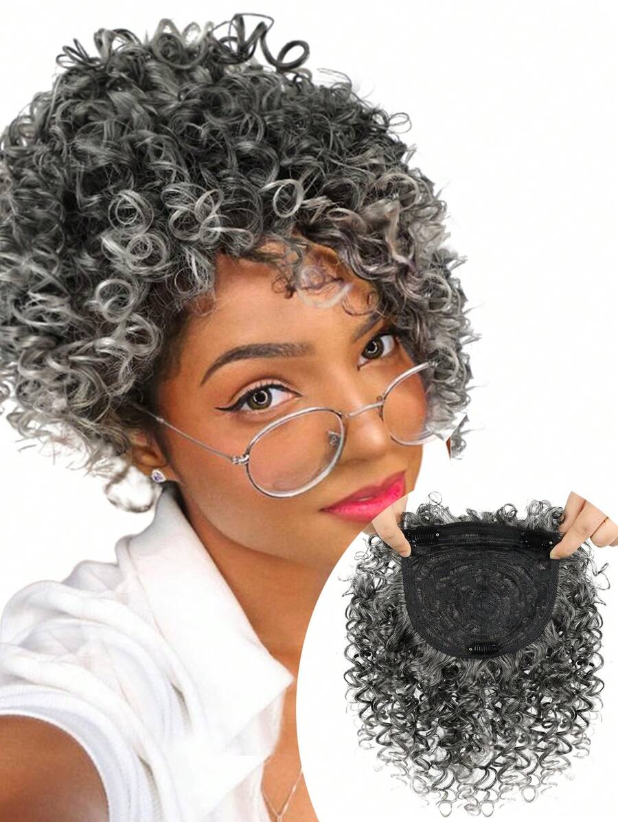 8 Inch Kinky Curly Wig Toppers Hair Piece for Women Clip in Hair