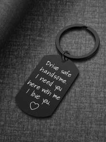 Street 1pc Women Slogan Graphic Geometric Charm Fashionable Keychain For Father's Day Gift Valentine's Day Car Accessories Bag Charm