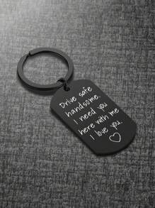 Street 1pc Women Slogan Graphic Geometric Charm Fashionable Keychain For Father's Day Gift Valentine's Day Car Accessories Bag Charm