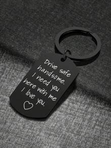 Street 1pc Women Slogan Graphic Geometric Charm Fashionable Keychain For Father's Day Gift Valentine's Day Car Accessories Bag Charm