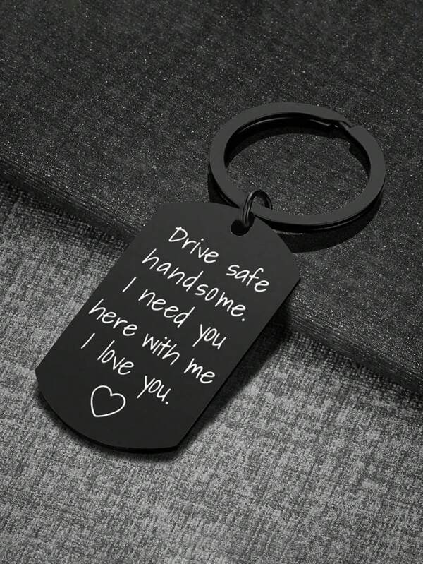 Street 1pc Women Slogan Graphic Geometric Charm Fashionable Keychain For Father's Day Gift Valentine's Day Car Accessories Bag Charm