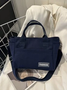 2023 nuevo vintage de lona Bolso de hombro para mujeres , de gran capacidad tote Bolso de mano , transfronterizo - Azul - Ver 1