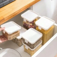 1 pieza Contenedor blanco 1800ml comida de cocina almacenamiento para preservación - Blanco - Ver 4