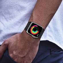 12 Colors Braided Nylon Apple Watch Band, Soft And Stylish Watch Strap Compatible With Apple Watch Series Se/6/5/4/3/2/1, Unisex Watch Accessory Compatible With Apple Watch 38/40/41 (130mm-205mm) And 42/44/45 (135mm-235mm) - Rainbow - View 6