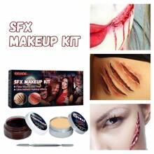 1pc Halloween Skin Wax & Blood Plasma Makeup Kit - Multicolor - View 1