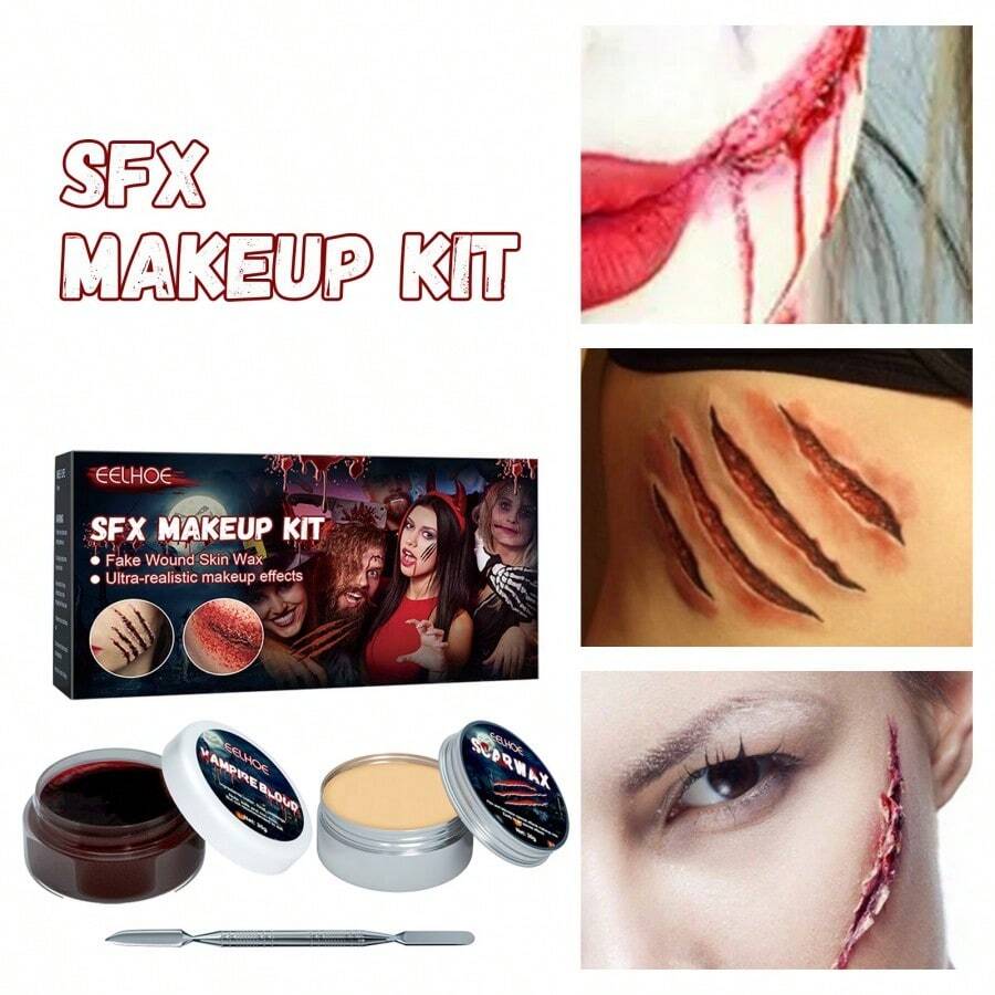 1pc Halloween Skin Wax & Blood Plasma Makeup Kit - Multicolor - View 1