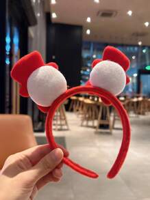 1pc Light-up Double-headed Snowman Christmas Headband, Glowing Adult & Kids Costume Hair Accessory For Christmas Party, Festival Decoration