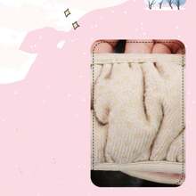 1pc Black Plush Non-Slip Steering Wheel Cover Without Inner Ring For Winter - Black - View 11