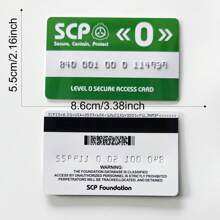 SCP Secure.Contain.Protect 1 Tarjeta De Autorización De Seguridad De Nivel 0 De La Fundación Scp Para Cosplay, Juegos De Rol Y Nivel De Acceso - Verde - Ver 5