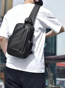 男士胸包耐磨防水斜挎包韩版小背包邮差包腰包单肩包外出旅行工作度假必备品轻便防盗防水防水礼品袋多功能秋季圣诞包冬季圣诞礼物腰包休闲感恩节钱包包骑士包黑色包徒步旅行学生大容量多功能户外便携礼品礼物度假礼品臀包礼品旅行必需品夏季返校运动生活男士包包腰包腰包春季学校用品 - 黑色 - 查看 2