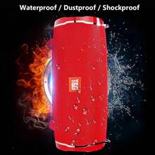 High Power TG187 Wireless Portable Speaker Waterproof Column Speakers Subwoofer Boom Box - Red - View 8