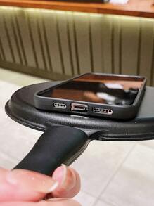 Funny 1pc Funny Creative Non-Slip Frying Pan Shaped Pc Phone Case Compatible With IPhone15/15Plus/15Pro/15Promax - Black - View 6