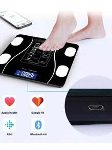 Smart Electronic Digital Body Scale Bluetooth Body Fat Indicator - Black - View 5