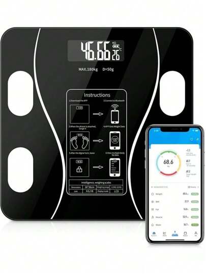 Bascula Corporal Digital Inteligente Electrónica Bluetooth Indicador De Grasa Corporal
