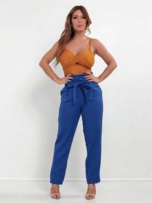 Women Pants - 藍色 - 查看 6