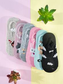 12 pares de calcetines invisibles, tines con orejitas para juveniles super suaves y cómodas. - Gris - Ver 3