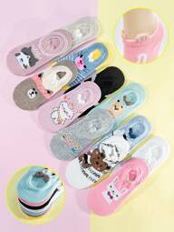 12 pares de calcetines invisibles, tines con orejitas para juveniles super suaves y cómodas.