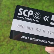 SCP Secure.Contain.Protect 1pc Level 5 Security Scp Foundation Key Card, For Role-Playing And Access Control - Black and White - View 3