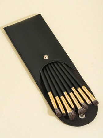 8pcs Makeup Brush Set, Eye Makeup Brushes With Black Brush Holder, Including Eyeshadow Brush, Blending Brush, Nose Contour Brush, Multi-Functional Makeup Brushes