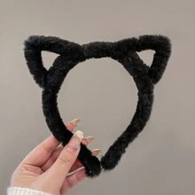 可愛3入組女士毛絨貓耳朵頭箍 - 彩色 - 查看 4