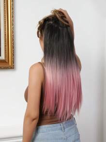 綜合纖維耐熱假髮4夾v形髮片,多種顏色的直髮假髮,女性用的25英寸全機製造高品質合成髮,日常聚會使用。 - 彩色 - 查看 7