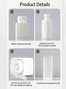 1pc Plastic Portioning Bottle, Modern White Storage Bottle For Outdoor Travel - White - View 6