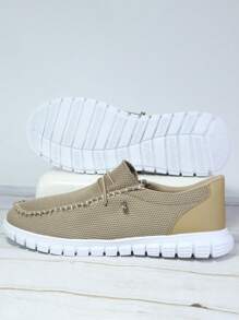 Zapatos Casuales Para Hombre, Mocasines, Zapatos Náuticos, Zapatillas De Deporte, Zapatos Planos De Moda Y Ocio Que Se Pueden Poner Sin Atar - Caqui - Ver 7