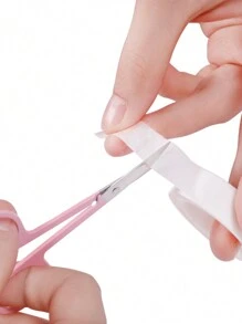 HMQ beauty 1支不鏽鋼眉毛修剪剪刀,適用於假睫毛修剪、鼻毛、鬍鬚、臉部毛髮去除工具 - 粉色 - 查看 4