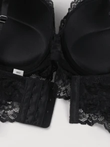 Women's Lace Push-up Bra - Black - View 8