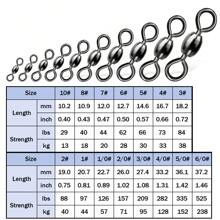 50入組鶴形旋轉釣魚裝置,釣線掛勾連接器不鏽鋼黃銅海水滾動配件 - 黑色 - 查看 6