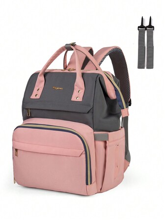 LEQUEEN 1入組牛津布嬰兒尿布袋,大容量多功能戶外雙肩尿布袋,適用於儲存和使用