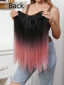 綜合纖維耐熱假髮4夾v形髮片,多種顏色的直髮假髮,女性用的25英寸全機製造高品質合成髮,日常聚會使用。 - 彩色 - 查看 5