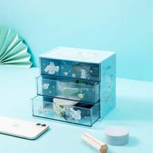 Miniso Sanrio Character 3-Layer Drawer Storage, Desktop Organizer - Cinnamoroll - Blue - View 1