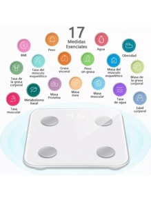Báscula Corporal Inteligente Bluetooth Smart APP - Blanco y Negro - Ver 2