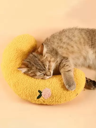 1Pc Pillows for Cat, U Shape Soft Fluffy Cat Pillow, Cat Bed Pillow, Ultra Soft Pet Pillows for Indoor Cats and Puppies to Improve Sleep Quality
