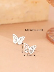 Aomogo Stainless Steel 2023 Mini Schmetterling Design Modische Ohrringe Für Damen Als Partygeschenk