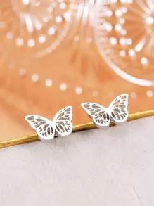Aomogo Stainless Steel 2023 Mini Schmetterling Design Modische Ohrringe Für Damen Als Partygeschenk