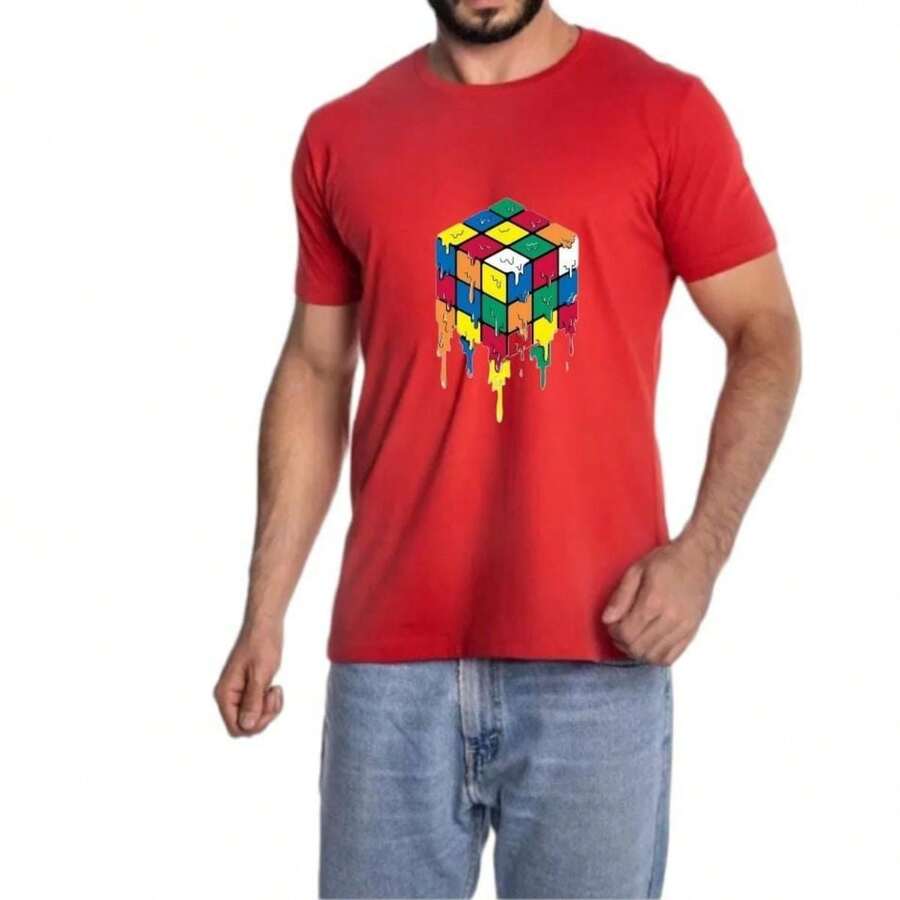 Men T-Shirts - 紅色 - 查看 1