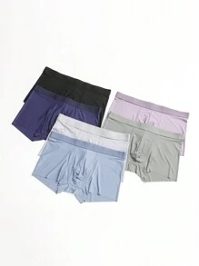 6pcs Ice Silk Seamless Thin Low Rise Convex Pouch Men's Trunks - Multicolor - View 2