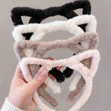 可愛的4入組女士絨毛貓耳頭帶組合 - 彩色 - 查看 1