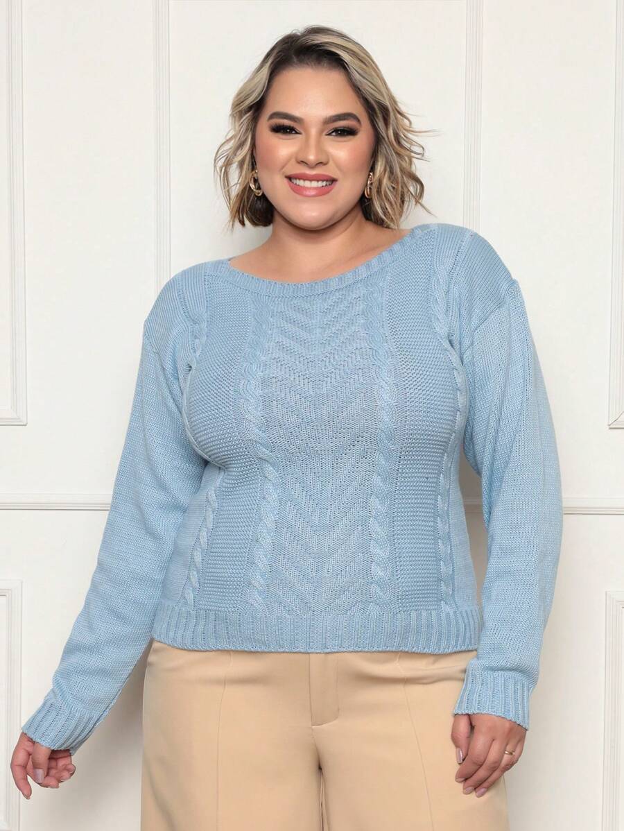 Women Sweaters - 淺藍色 - 查看 1