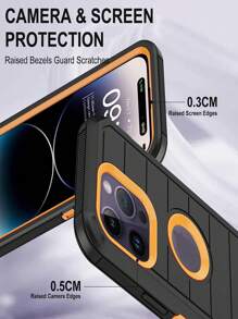 男士 iPhone 手机壳 重型防震全身保护 3 层防尘/防摔手机壳 带钢化玻璃膜，兼容 iPhone - 彩色 - 查看 2