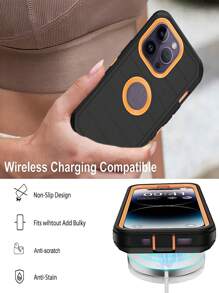 男士 iPhone 手机壳 重型防震全身保护 3 层防尘/防摔手机壳 带钢化玻璃膜，兼容 iPhone - 彩色 - 查看 4