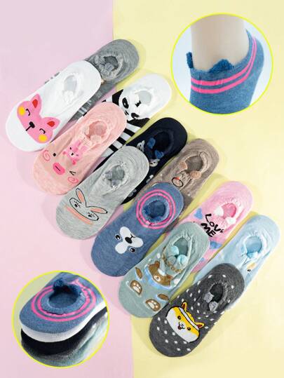 12 pares de calcetines invisibles, tines con orejitas para juveniles super suaves y cómodas.