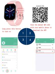 Gt20 Smart Watch With Full Screen Touch, Call Function, Step & Heart Rate & Blood Pressure Monitoring For Sports - Pink - View 8